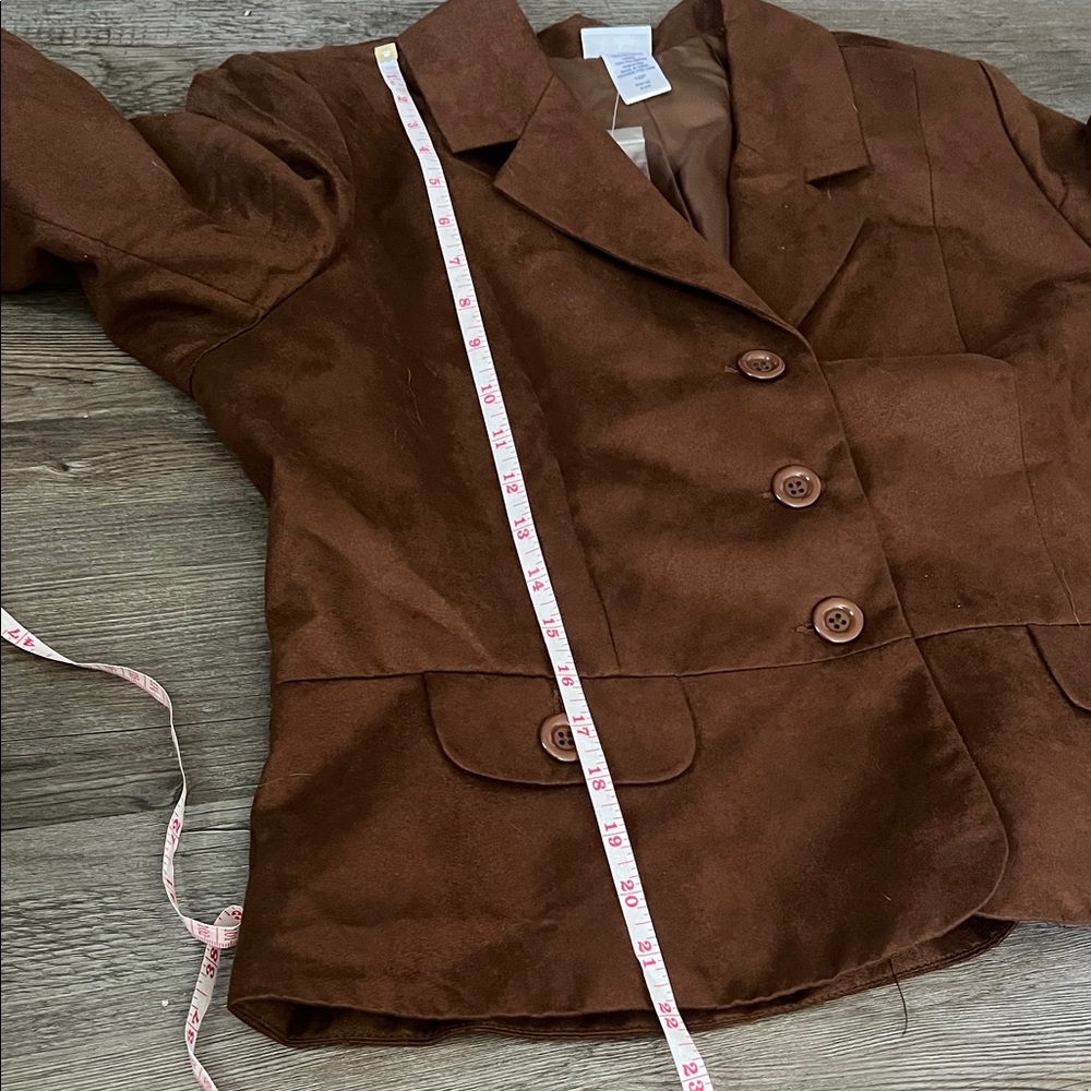 NWT BFA classics Chic Brown Faux Suede A-Line Skirt and blazer 16P - Picture 10 of 13